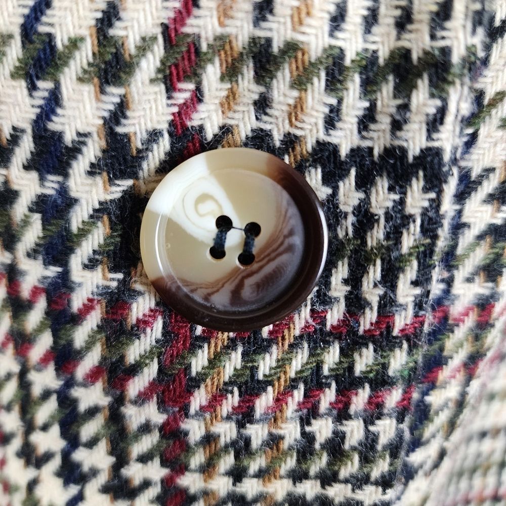 Sag Harbor Plaid Blazer Wool Blend Houndstooth Eclectic Grandpa Jacket Size 14 - Picture 14 of 16